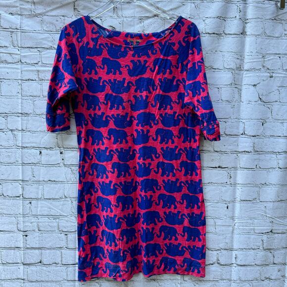 Lilly Pulitzer Dresses & Skirts - Lilly Pulitzer Dress Marlowe Pack Your Trunk Elephants Cotton Pink Blue Preppy